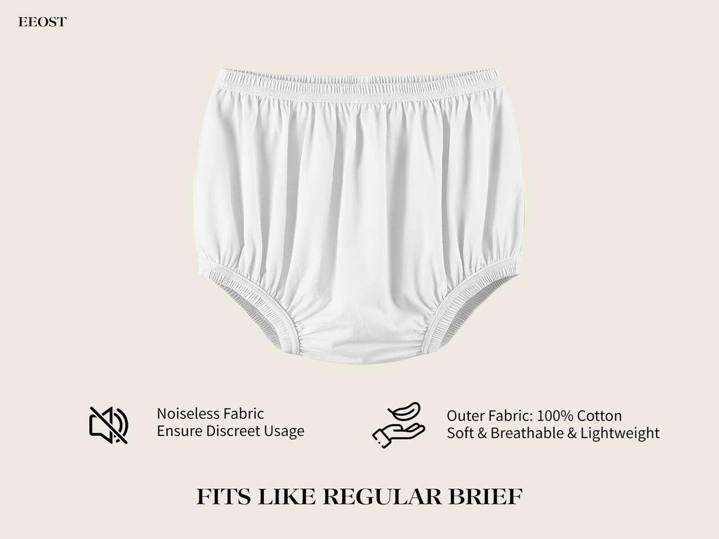 EEOST Women's Incontinence Diaper Plastic Pants Waterproof Cloth Cover White XXL
