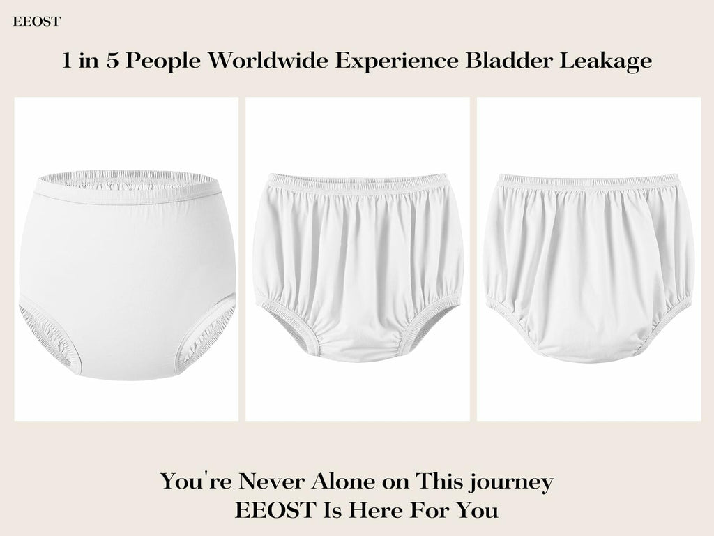 EEOST Women's Incontinence Diaper Plastic Pants Waterproof Cloth Cover White XXL