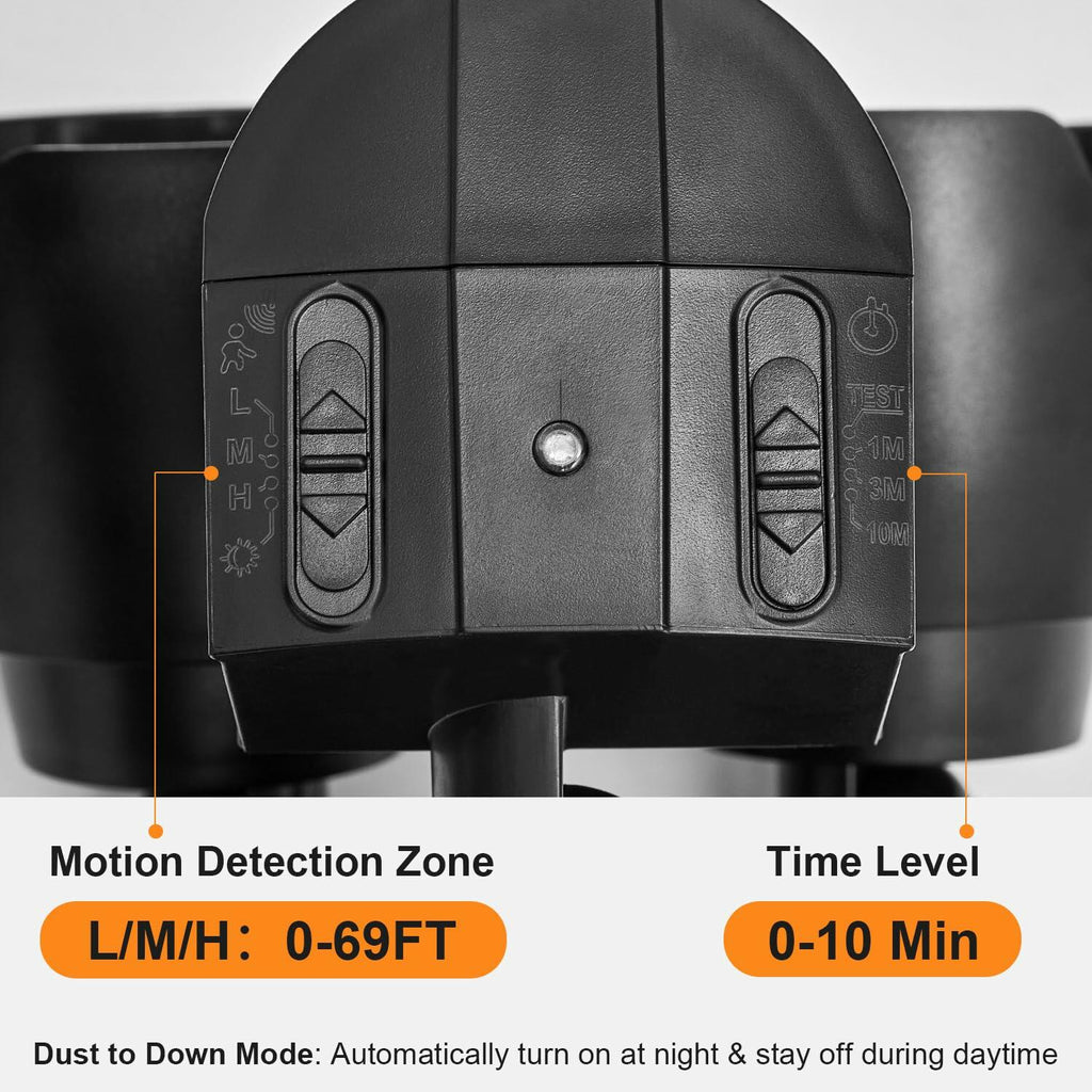 CELAVY 15W LED Security Light Motion Sensor Outdoor IP65 Black Dual Head