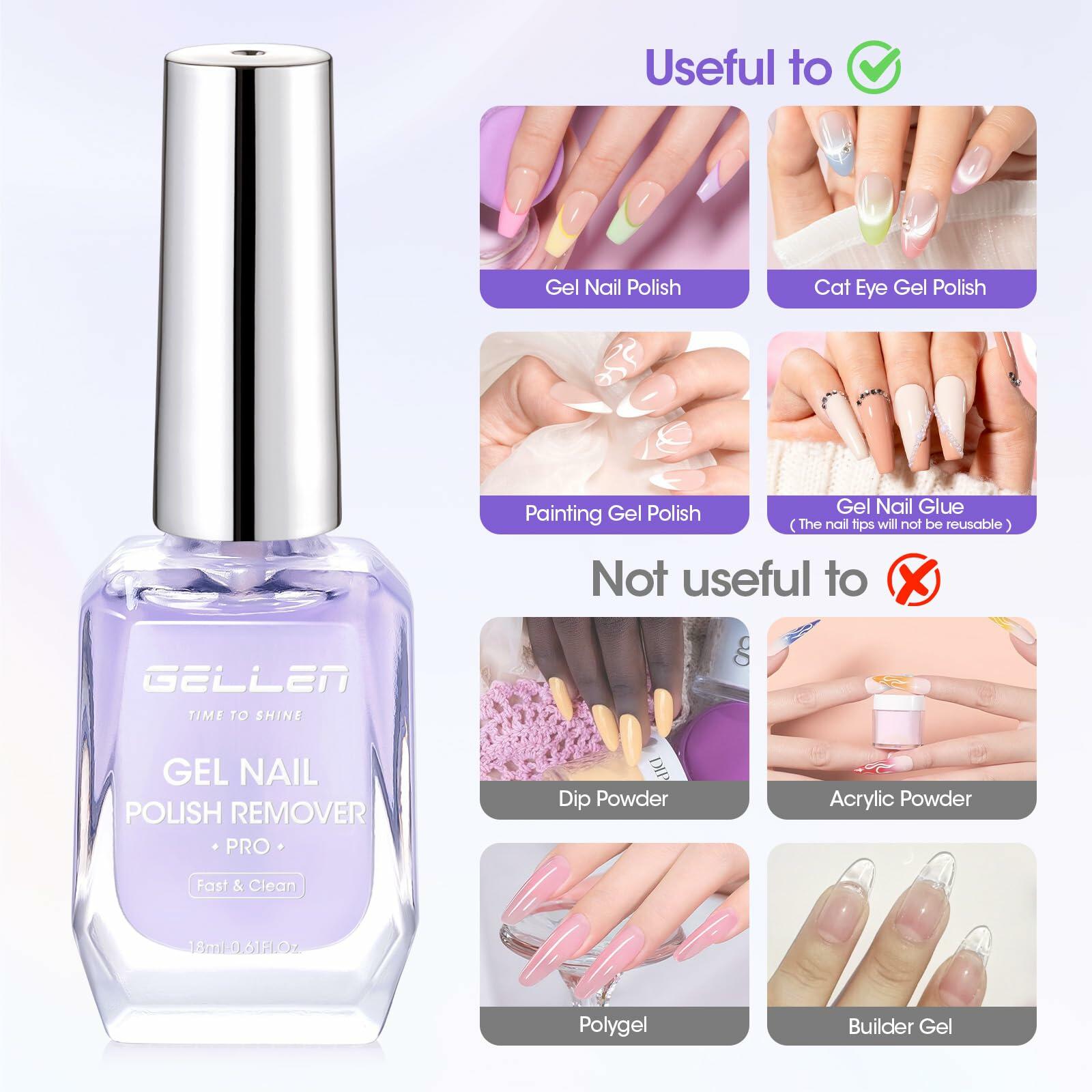 Gellen Gel Nail Polish Remover Fast No Soak Professional 0.5 fl oz