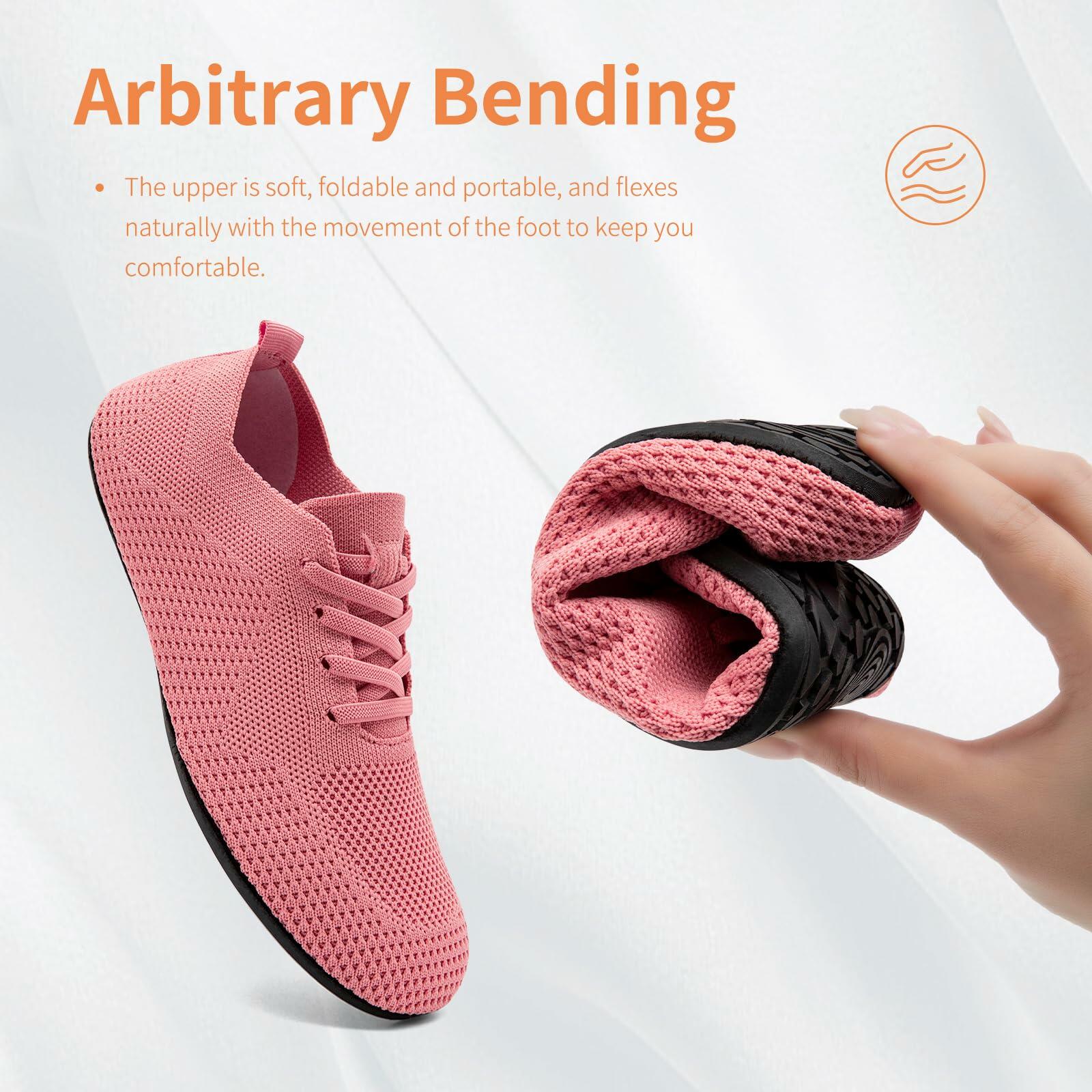 Oltyutc Women's Barefoot Minimalist Running Slip On Sneakers Pink Size 8.5