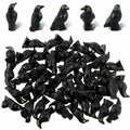 Tucnoeu 50 Pcs Mini Resin Crow Figurines Black Halloween Decor