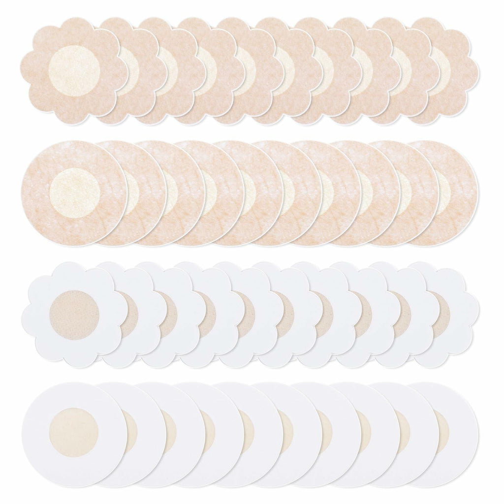 Apausvcm 40 Pcs Nipple Covers Reusable Invisible Breast Lift Pasties Beige