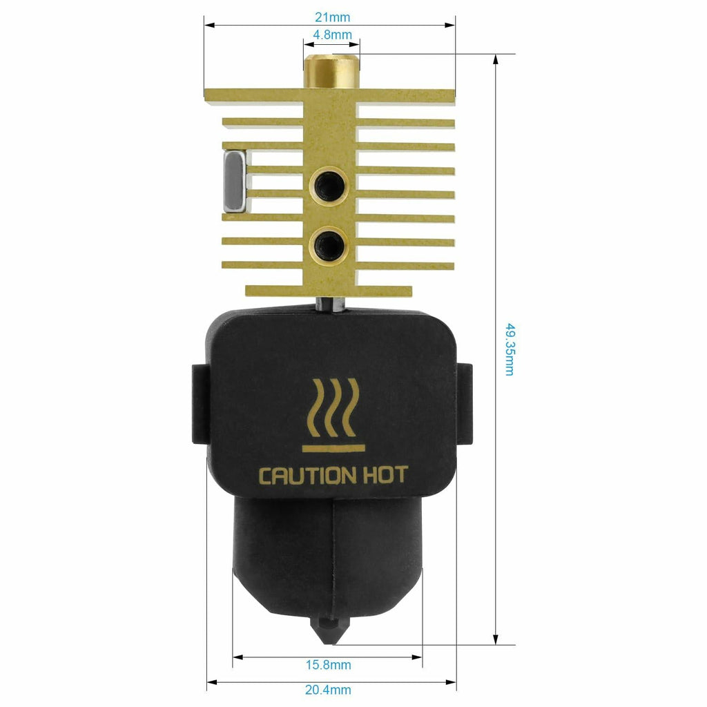Olzzdda Upgrade 0.4mm A1 Mini Hotend Brass Plating Silicone Cover