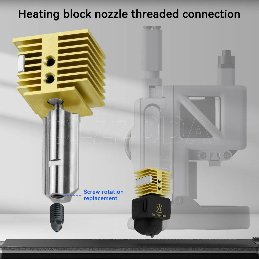 Olzzdda Upgrade 0.4mm A1 Mini Hotend Brass Plating Silicone Cover