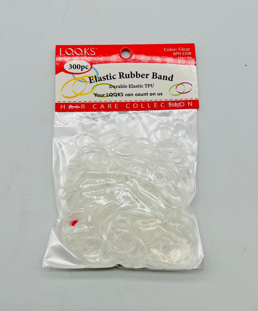 LQQKS Elastic Rubber Band 300 pcs  -Clear