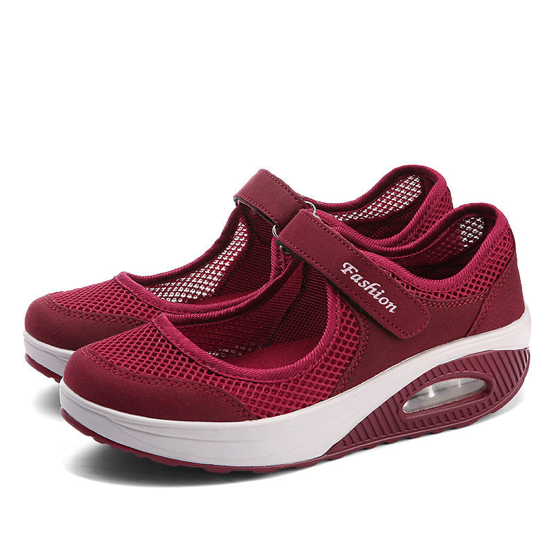 Outdoor large-size mesh shoes rocking shoes women's shoes air cushion mesh shoes sneakers foot covers