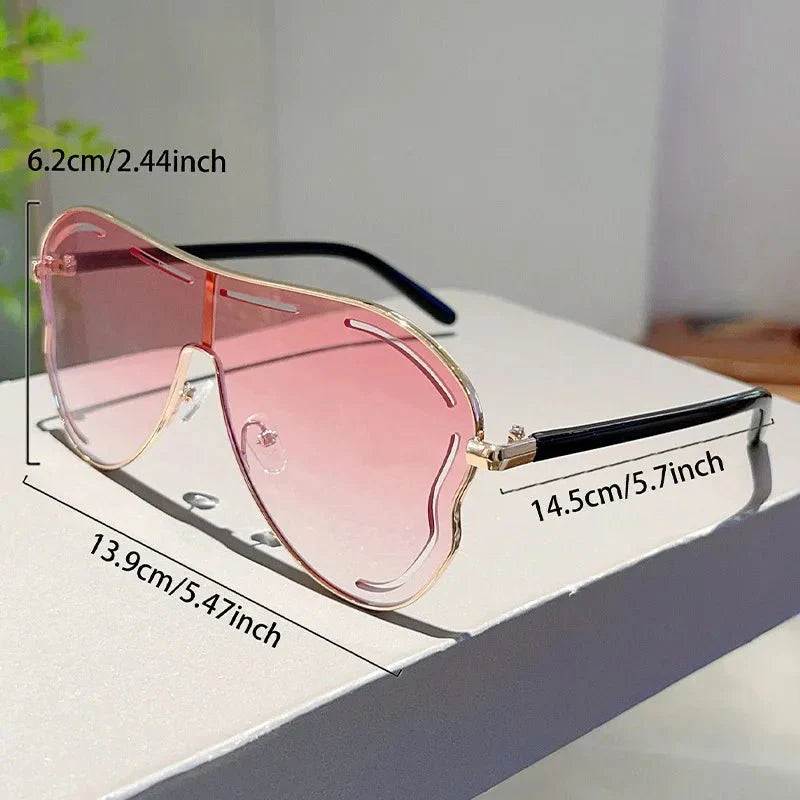 Oversized One-Piece Sunglasses | UV400 Protection with Alloy Frame