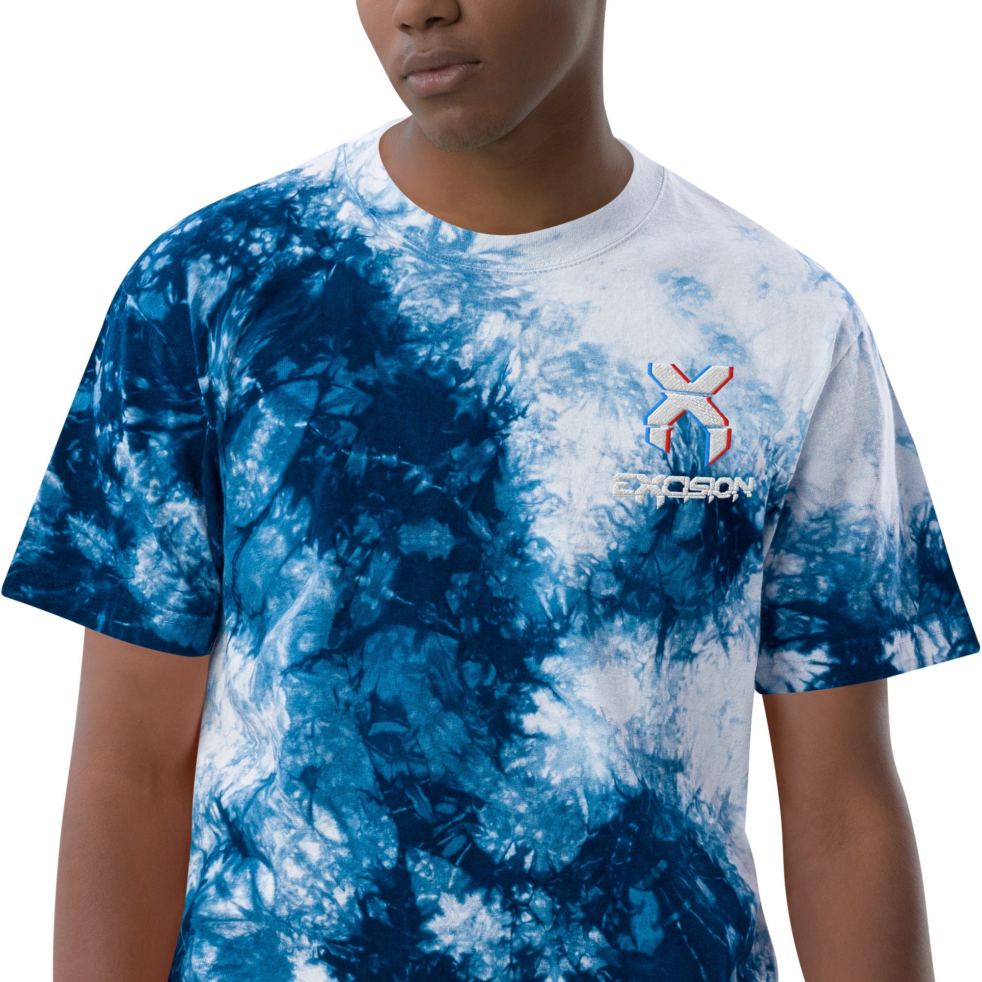 Excision Embroidery Tie Dye Rave T-Shirt for Headbanger Men Women Unisex