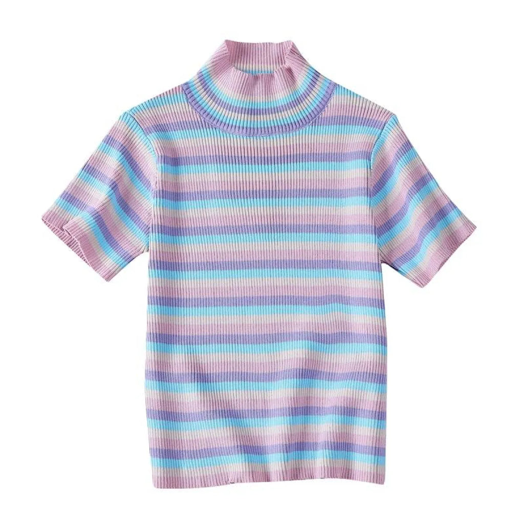 Pastel Striped Crop Top
