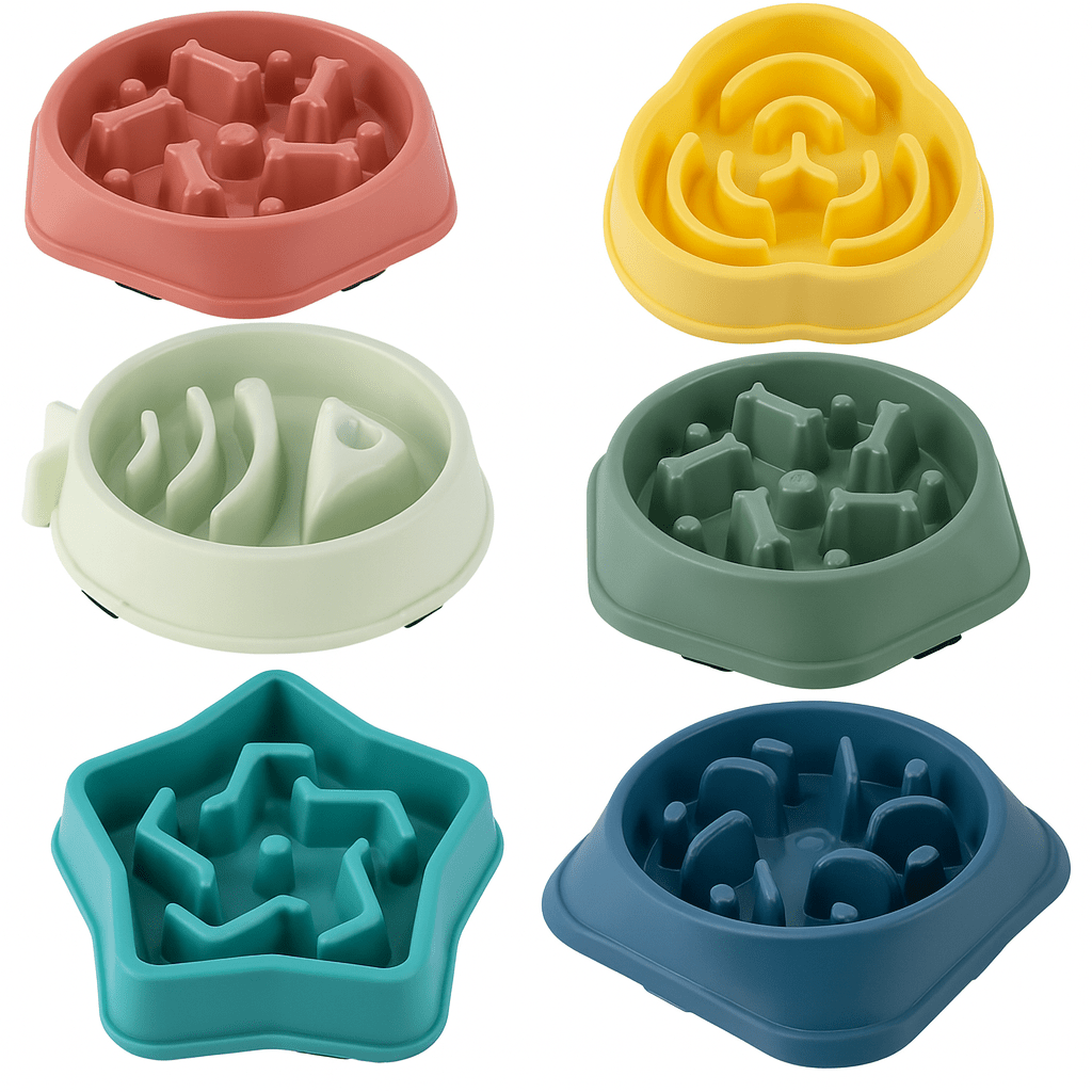Pet Cat Dog Slow Feeder Bowl – Anti-Choking