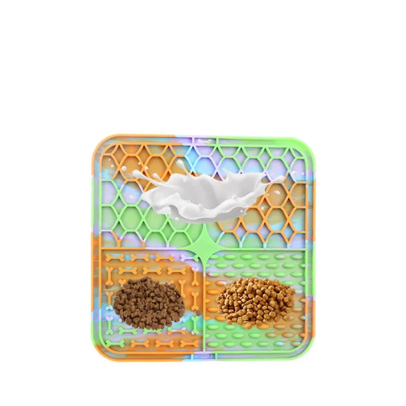 Silicone Pet Lick Mat | Slow Feeder Plate with Suction Cups for Dogs
