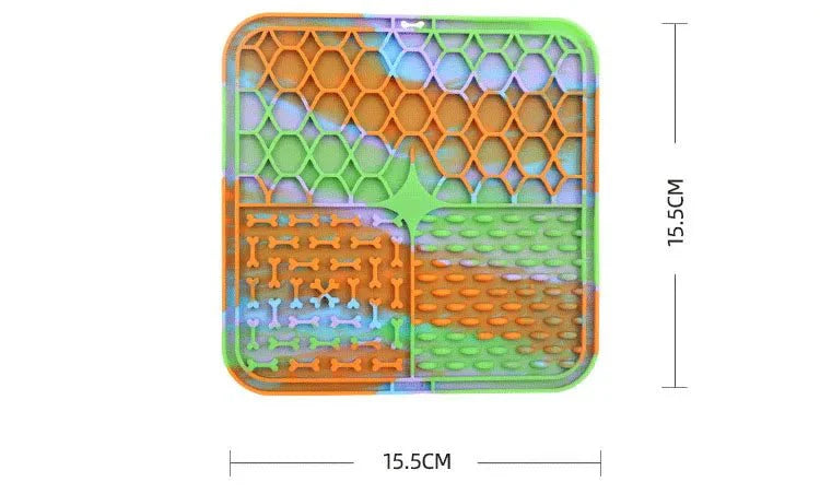 Silicone Pet Lick Mat | Slow Feeder Plate with Suction Cups for Dogs