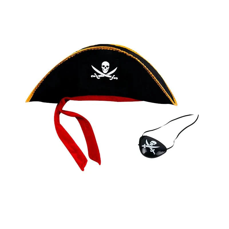 Pirate Skull Hat & Eye Patch Set – Kids Halloween Captain Costume Accessory