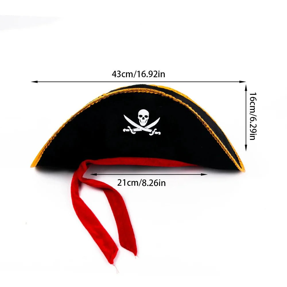 Pirate Skull Hat & Eye Patch Set – Kids Halloween Captain Costume Accessory