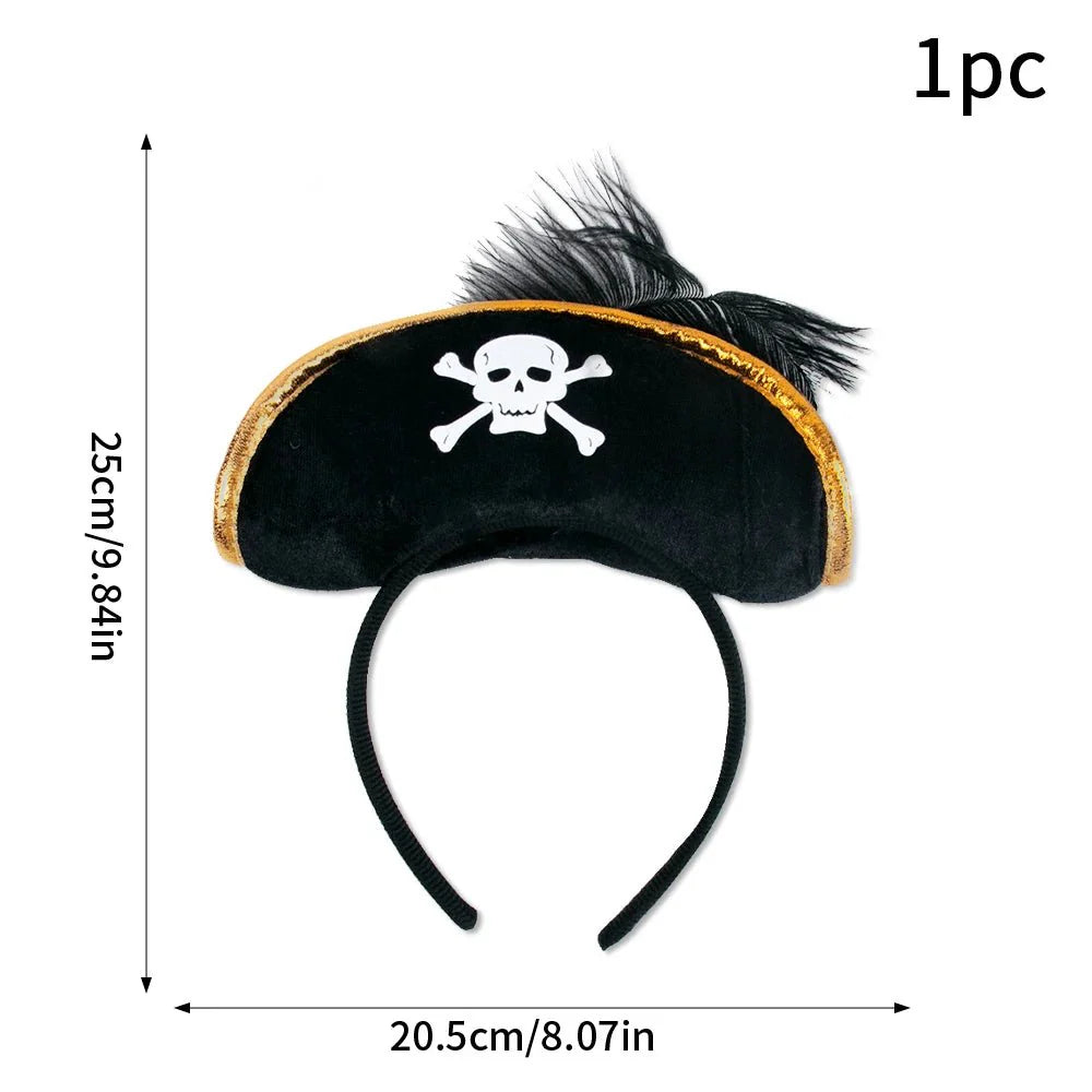 Pirate Skull Hat & Eye Patch Set – Kids Halloween Captain Costume Accessory
