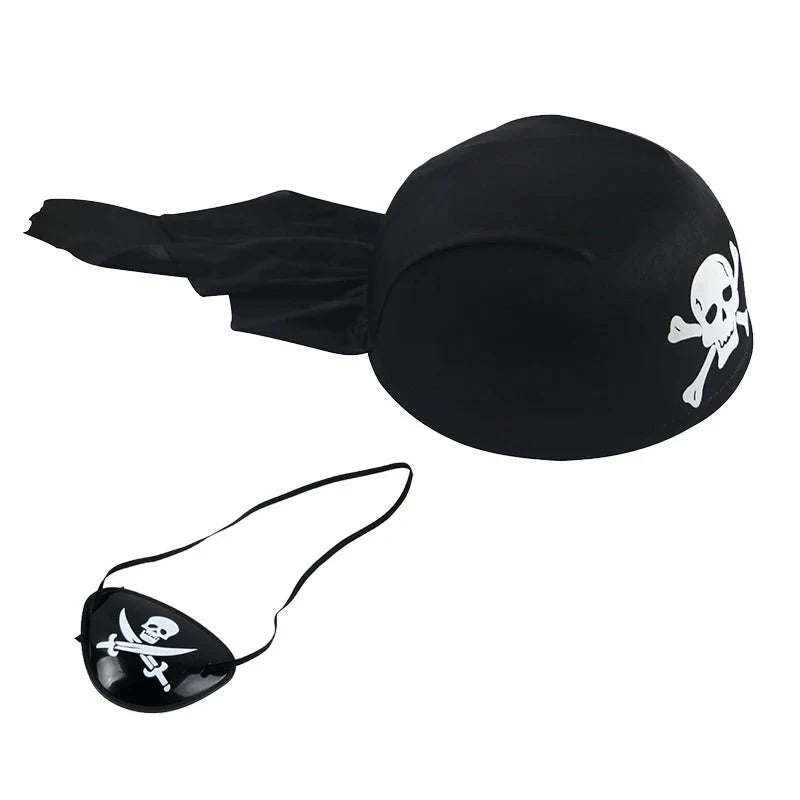 Pirate Skull Hat & Eye Patch Set – Kids Halloween Captain Costume Accessory