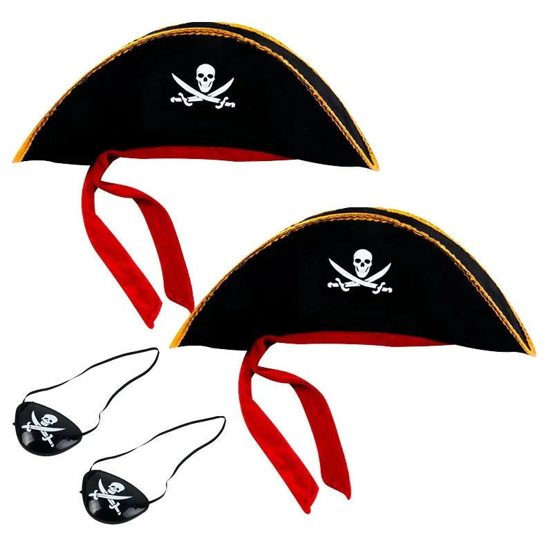 Pirate Skull Hat & Eye Patch Set – Kids Halloween Captain Costume Accessory