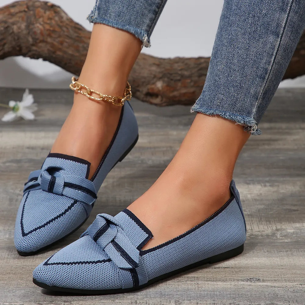 Point Toe Mesh Flat Slip-Ons