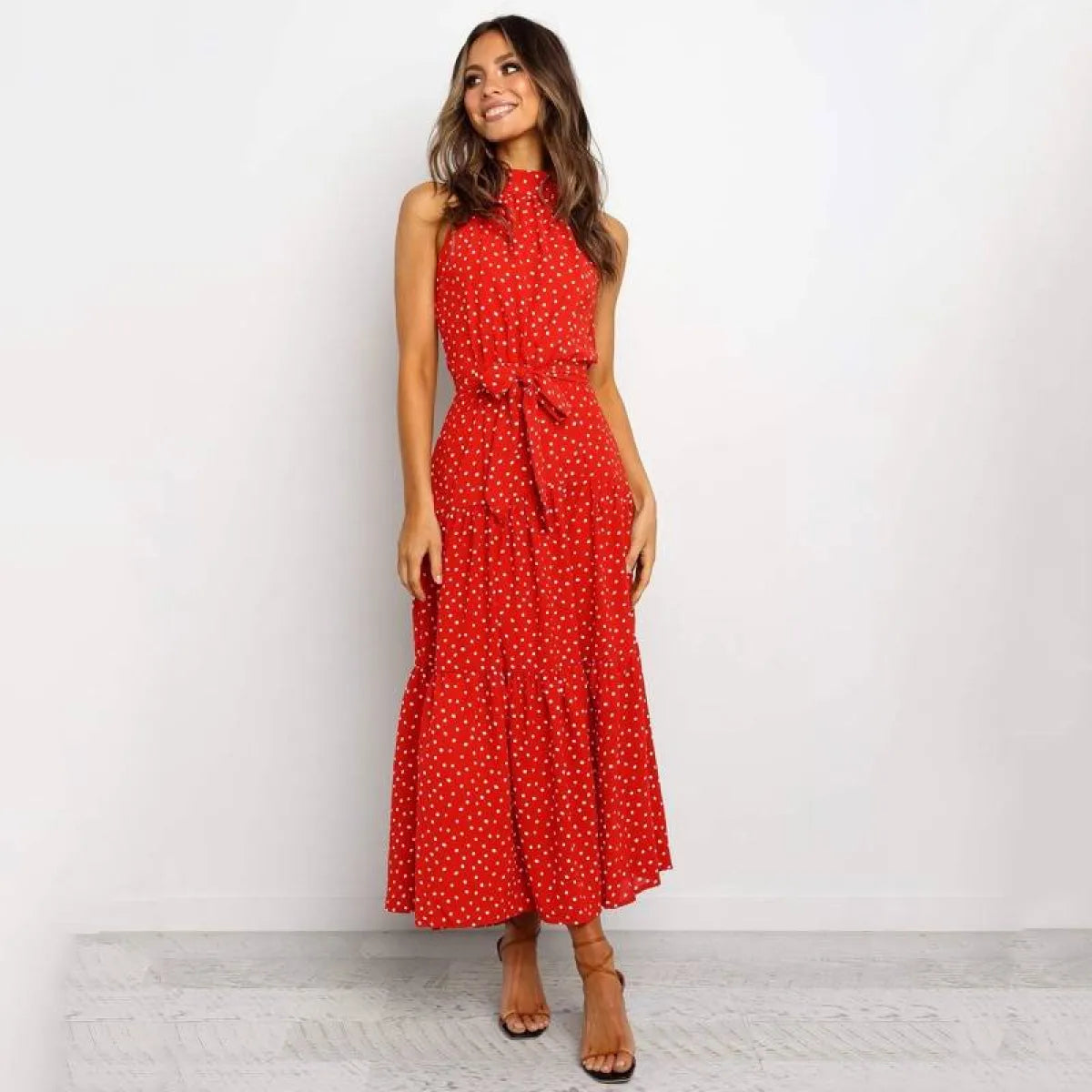 Polka Dot Halter Dress