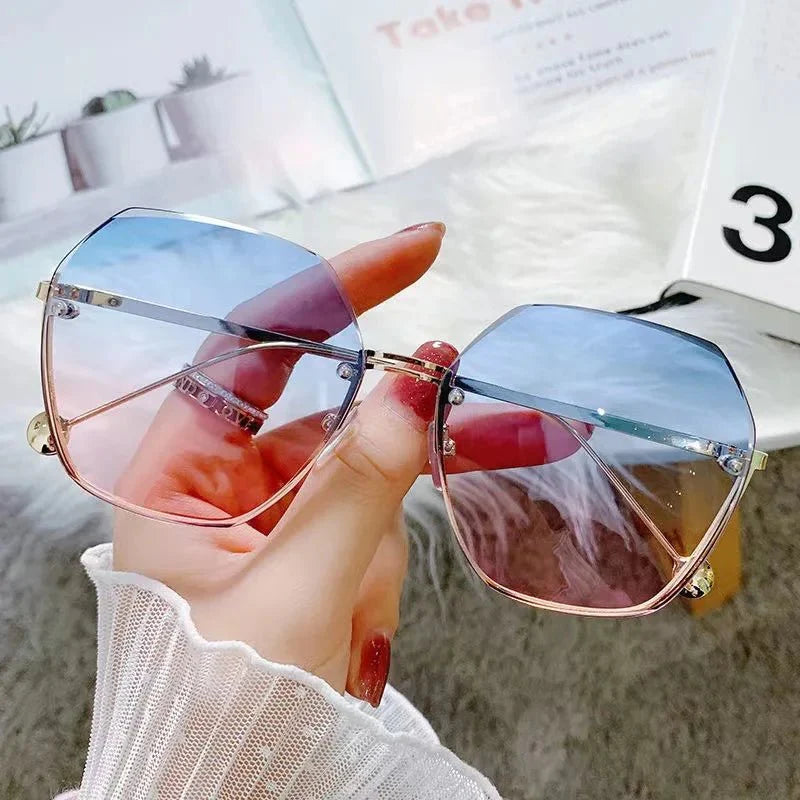 Polygonal Metal Sunglasses – Retro Luxury UV protection Eyewear