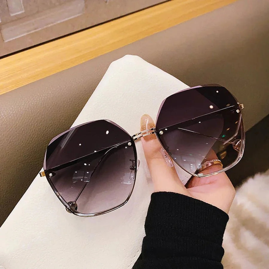 Polygonal Metal Sunglasses – Retro Luxury UV protection Eyewear