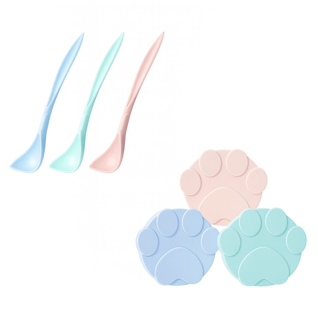 Portable Silicone Pet Food Lid and Spoon Set – 2-in-1 Can Cover and Sealer