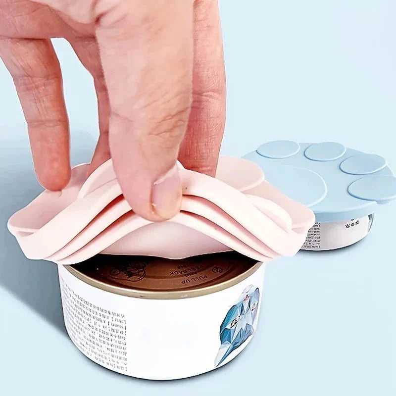 Portable Silicone Pet Food Lid and Spoon Set – 2-in-1 Can Cover and Sealer