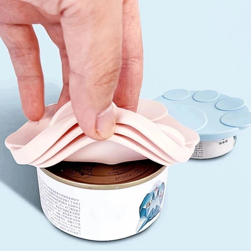 Portable Silicone Pet Food Lid and Spoon Set – 2-in-1 Can Cover and Sealer