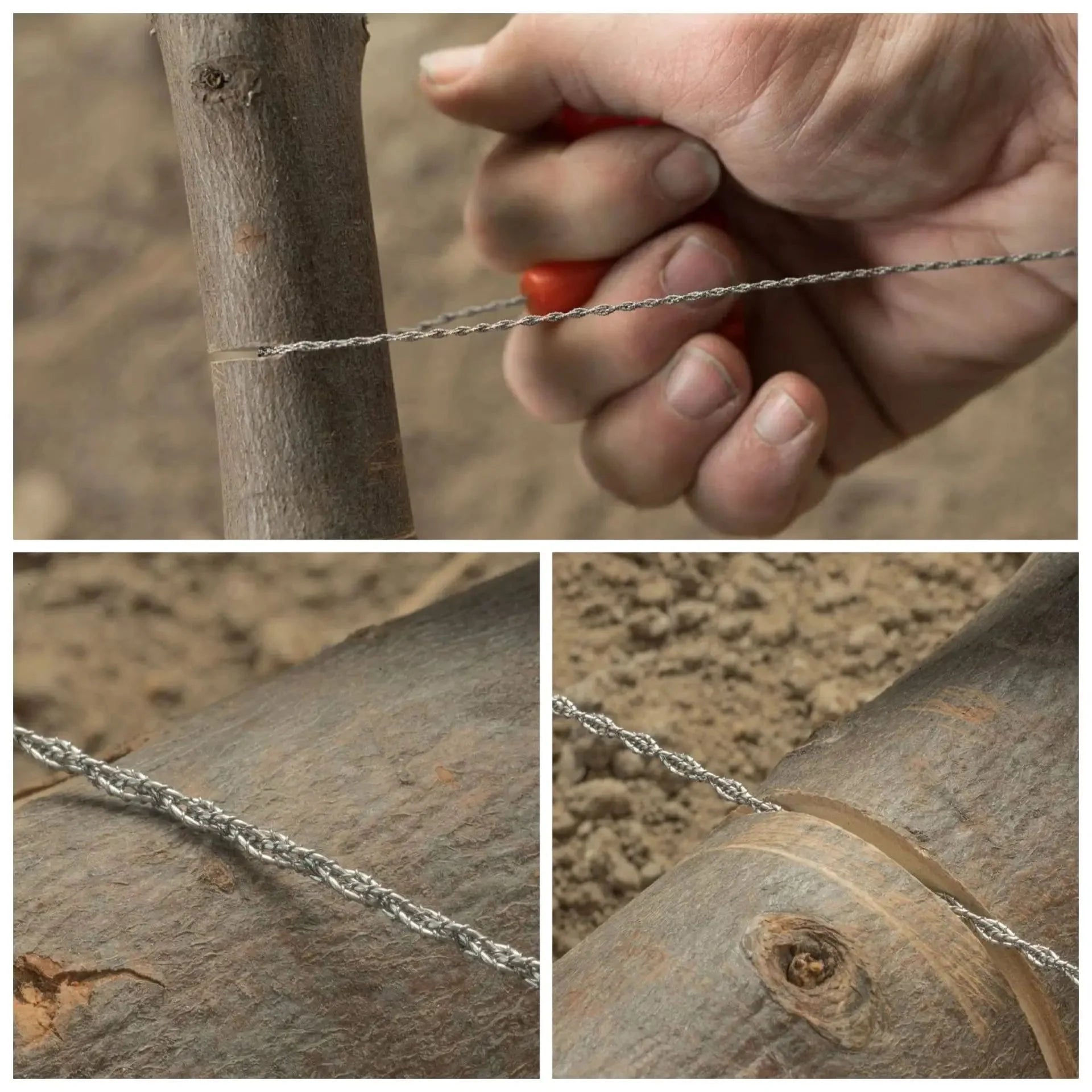 Portable Stainless Steel Wire Saw with Finger Handle Outdoor