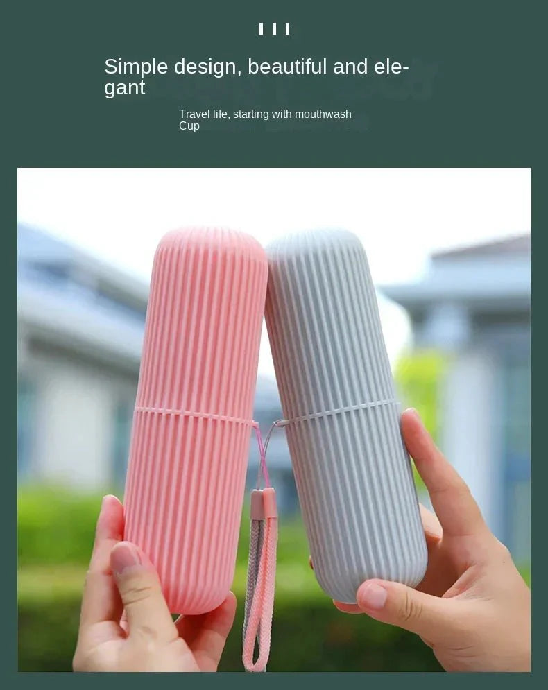 Portable Toothbrush Cup – Travel Toothpaste Holder and Toiletry Storage Case Organizer
