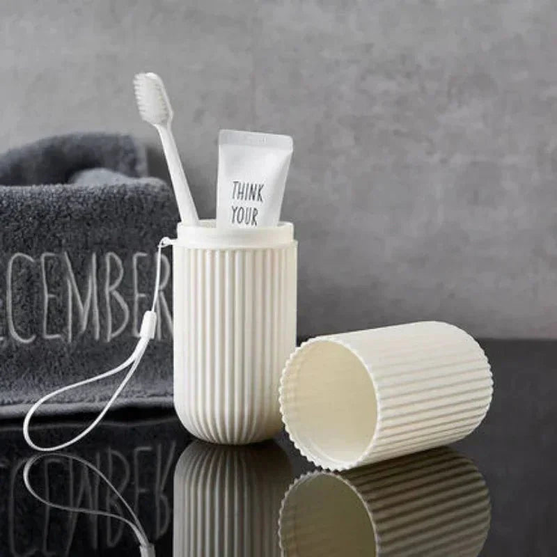 Portable Toothbrush Cup – Travel Toothpaste Holder and Toiletry Storage Case Organizer