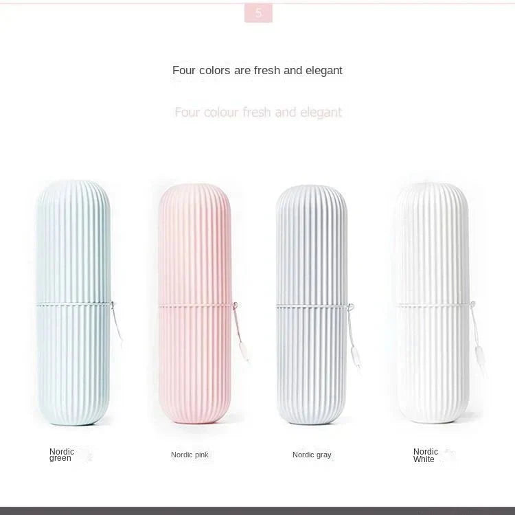 Portable Toothbrush Cup – Travel Toothpaste Holder and Toiletry Storage Case Organizer