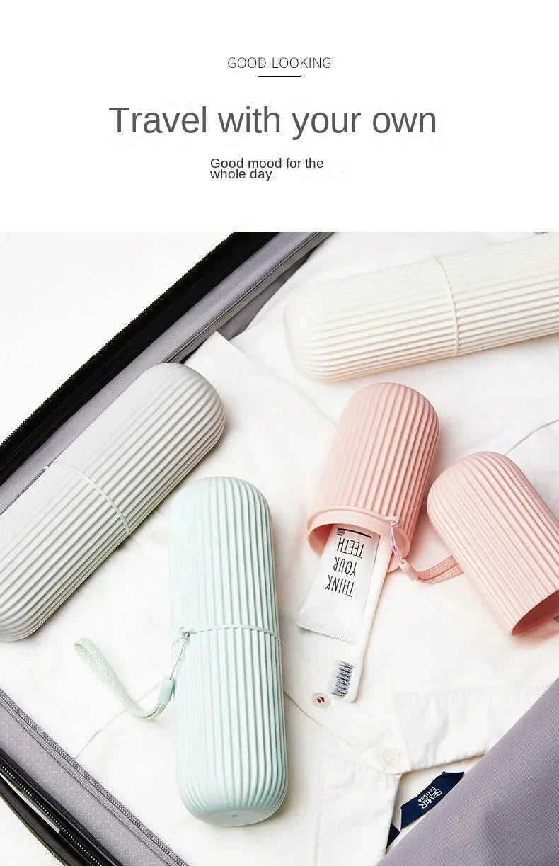 Portable Toothbrush Cup – Travel Toothpaste Holder and Toiletry Storage Case Organizer