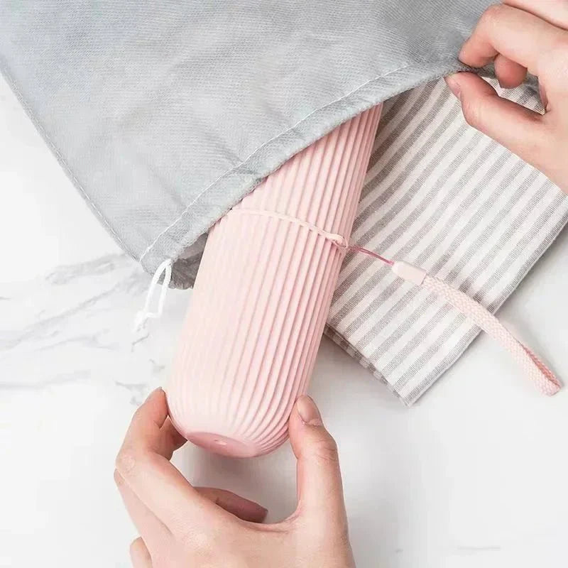 Portable Toothbrush Cup – Travel Toothpaste Holder and Toiletry Storage Case Organizer