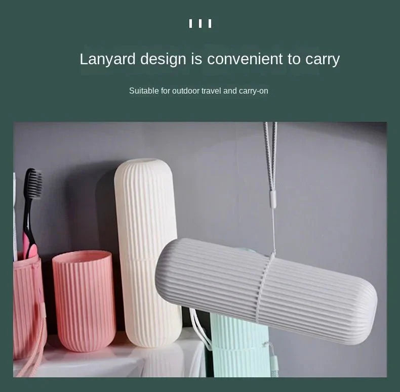 Portable Toothbrush Cup – Travel Toothpaste Holder and Toiletry Storage Case Organizer