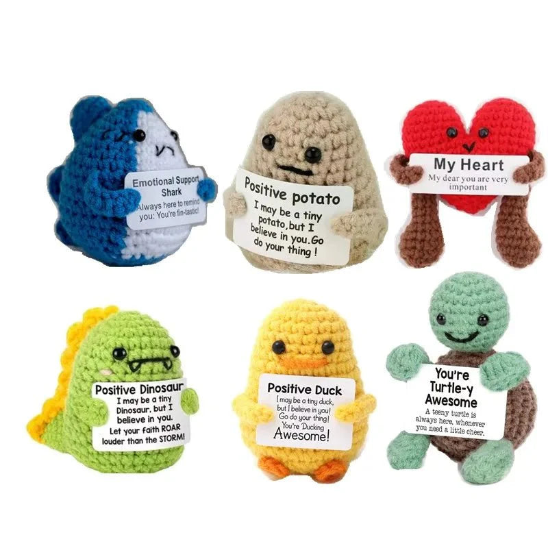 Positive Energy Potato Hug Doll – Mini Handmade Plush with Card
