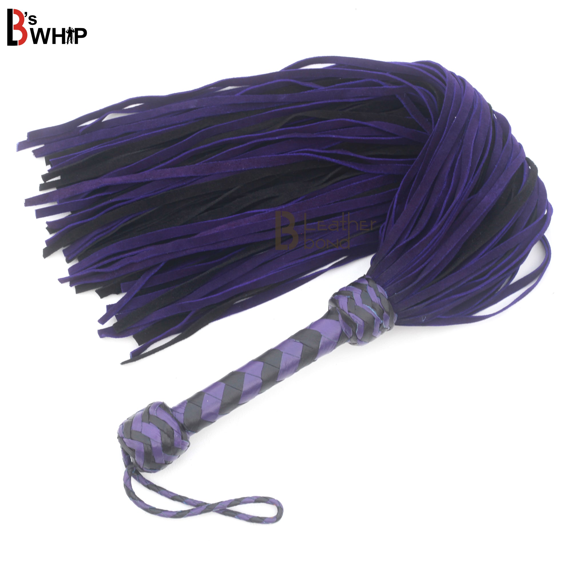 Purple Bondage Set Cowhide Leather Restraint BDSM Set Wrist Ankle thigh Cuffs Collar Set, Paddle, Flogger, Blind Fold & Crop Role Play Set