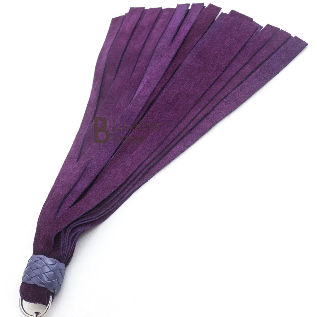 Real Cowhide Suede Leather Purple Nunchaku Flogger 25 Falls & Swivel Handle | Handcrafted BDSM Impact Whip