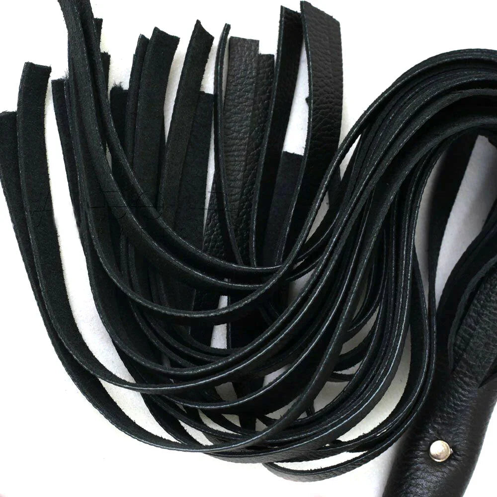 Genuine Cowhide Leather Flogger 25 Falls Heavy Duty Steel Handle | Handcrafted BDSM Impact Flogger