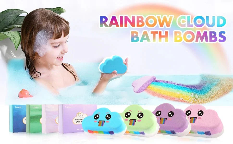 Rainbow Bath Bombs – Handmade Organic Fizzy Bubble Bath