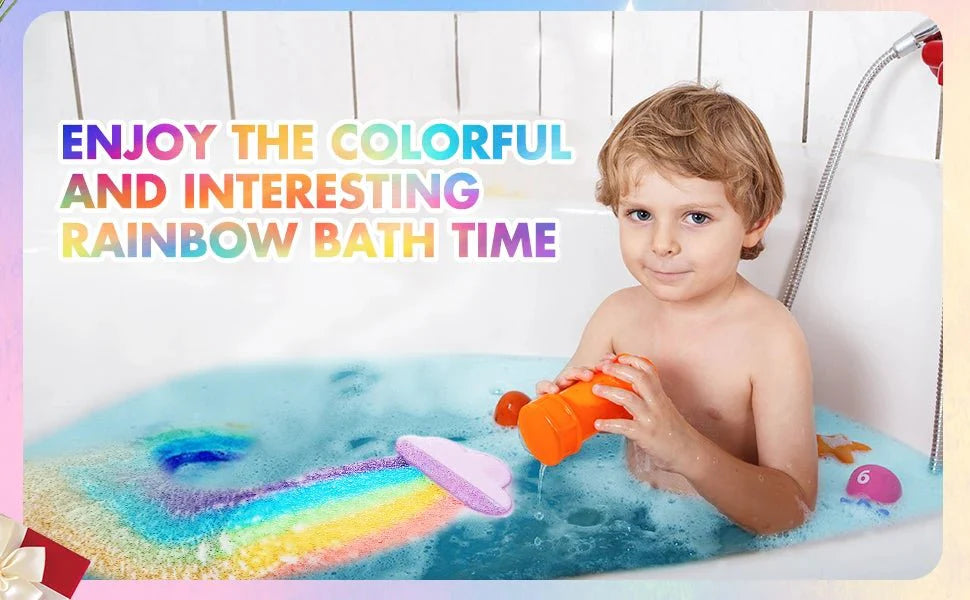Rainbow Bath Bombs – Handmade Organic Fizzy Bubble Bath