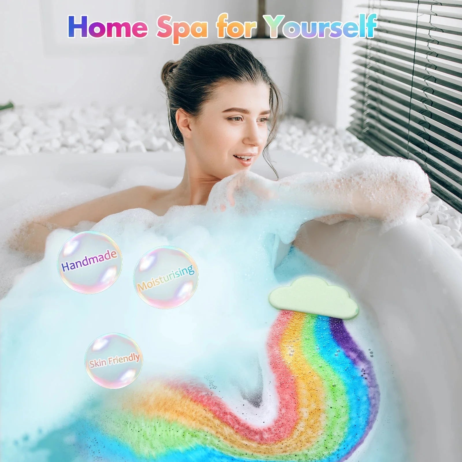 Rainbow Bath Bombs – Handmade Organic Fizzy Bubble Bath