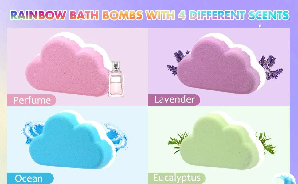 Rainbow Bath Bombs – Handmade Organic Fizzy Bubble Bath