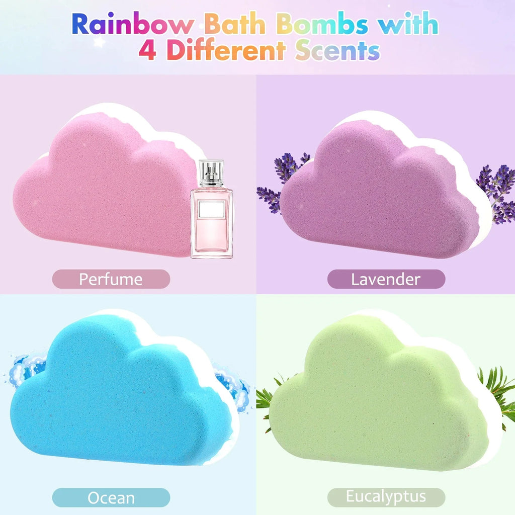 Rainbow Bath Bombs – Handmade Organic Fizzy Bubble Bath