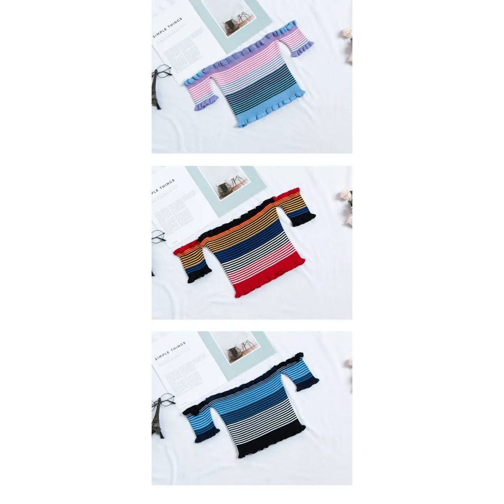 Rainbow Striped Crop Top