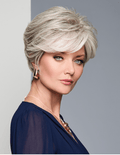 Raquel Welch Curated Cut Short Layered Shag Wig by Hairuwear, Average Cap - ss17/23 SS Iced Latte Macchiato