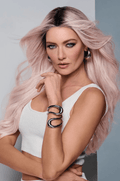 Raquel Welch Queue the Hue Long Cascading Waves Wig by Hairuwear, Average Cap - Pink