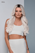 Raquel Welch Queue The Hue Long Cascading Waves Wig by Hairuwear, Average Cap - White