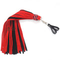 ❤️🖤 Real Cowhide Suede Leather Finger Flogger 50 Falls Red and Black Heavy Duty Thuddy Whip | BDSM Impact